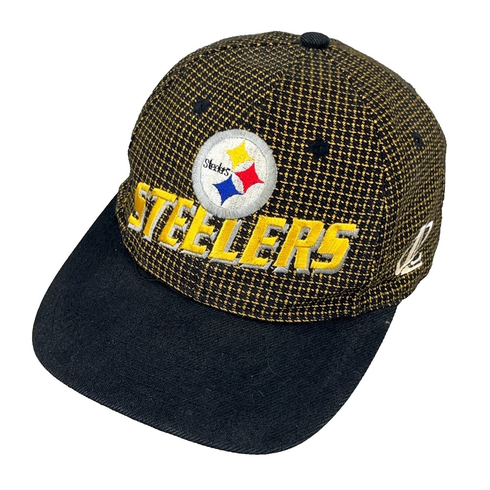 Vintage Pittsburgh Steelers Hat Cap Strap Back Wool Plaid Adjustable NFL‎ Adult